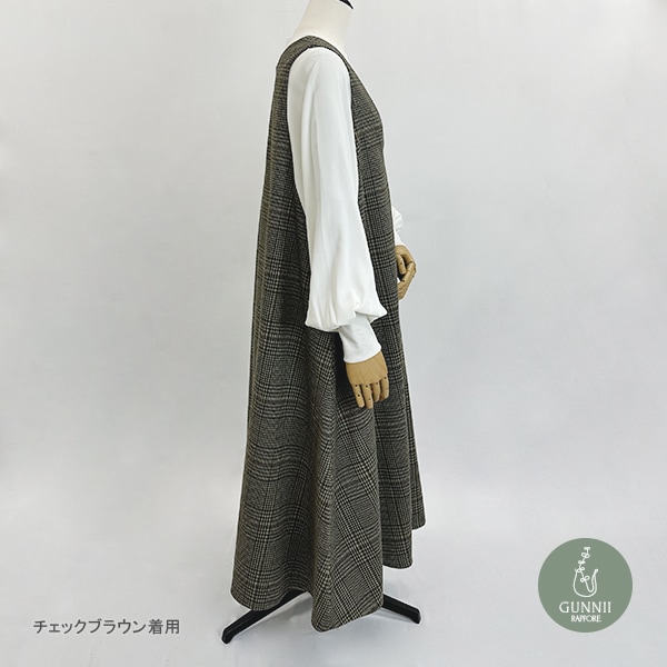 ワンピース 『WL2WAYジャンパースカート チェックブラウン SA00704-40