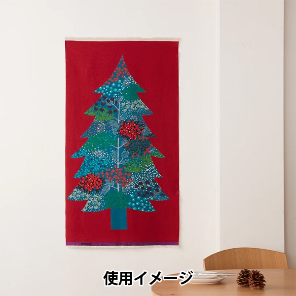 LIMONTAxKOMATSU(小松)☆ALEXANDER JULIAN☆丸八プレミアムダウン90% 大人の上質厚手フーデッドダウンジャケット L カーキ 生地 『echino mominoki クリスマスパネル カットクロス 約110cm×60cm