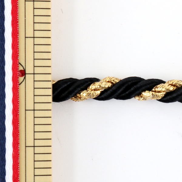 数量5から】 手芸ひも 『ツイストコード 黒×金 D KY-7-D2』 すべての 数量5から】 手芸ひも 『ツイストコード 黒×金 D KY-7-D2』 すべての