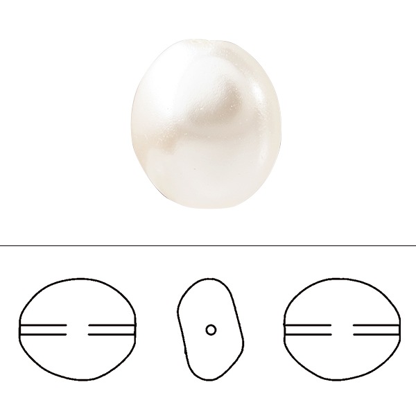 スワロフスキー 『#5842 Baroque Coin Pearl ホワイトパール 約10mm 2