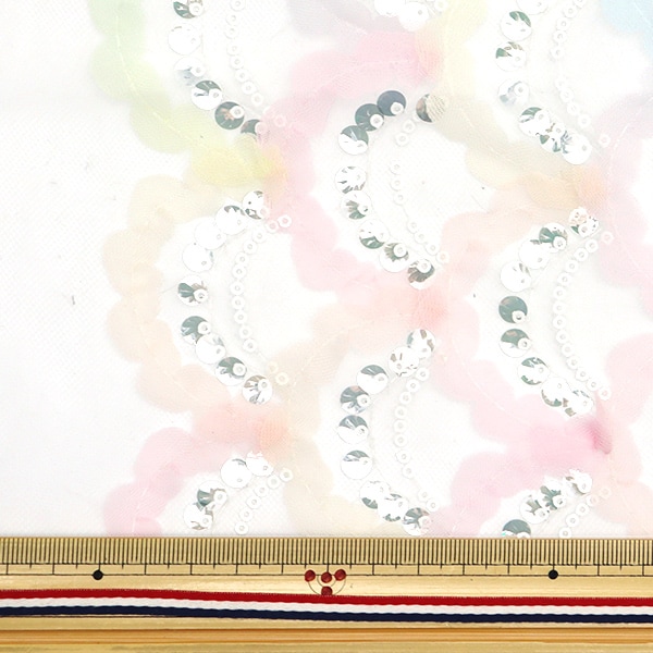 ★送料無料★S(7号)☆チュールとスパンコールマーメイドドレス(OPN3894) 数量5から 生地 『スパンコールチュール マーメイド ピンク×サックス