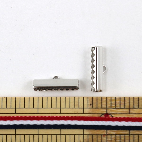 手芸金具 『リボン止め金具 20mm シルバー 2個入り』 ソーイング,金具