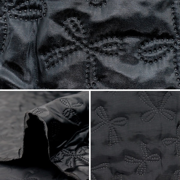 生地 『トゥインクルキルト カットクロス 約135×50cm リボン ブラック