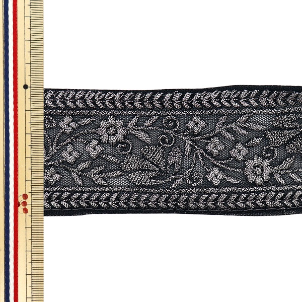 数量5から】 手芸ブレード 『インド刺繍ブレード 約5.5cm幅 ブラック M