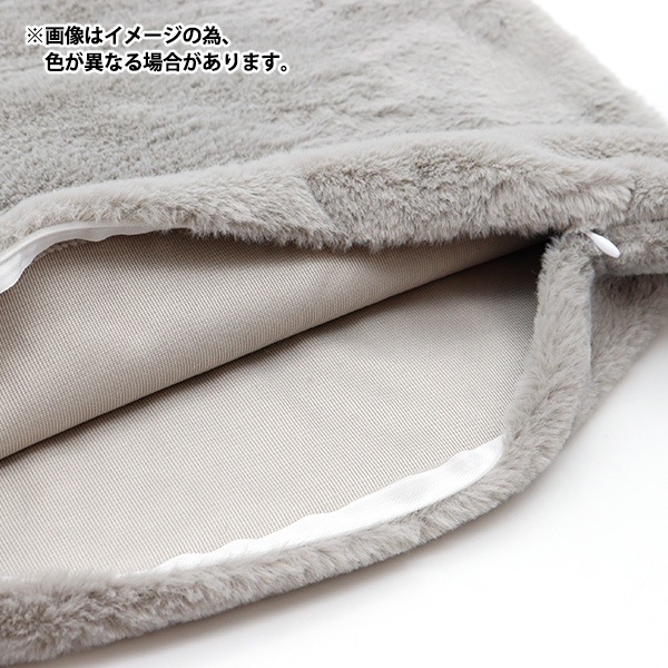 防寒具『ラビットファークッションカバー 約45×45cm ソフトピンク 23C