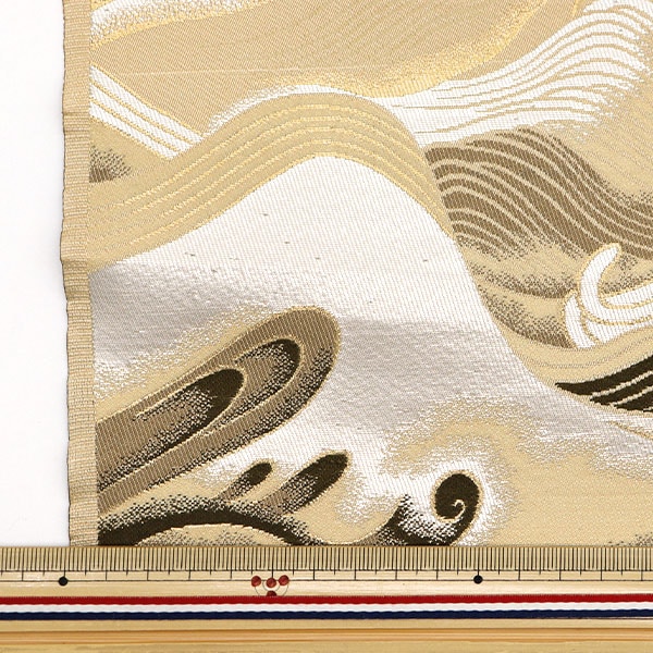 ビィンテージ黄土地長襦袢 数量5から】 生地 『金襴 あすか四丁 薄茶色 74-10673』 生地,種類から