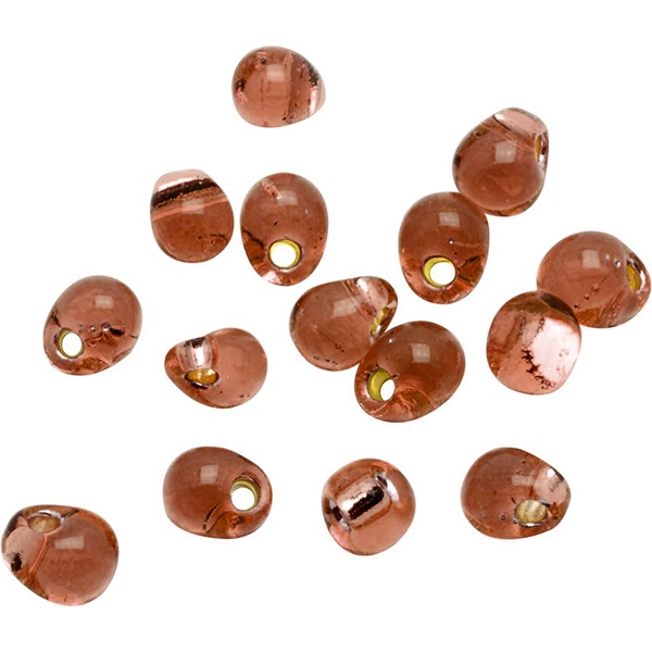 ビーズ 『グラスビーズ ドロップ ライトブラウン銀引 DP5 H5213