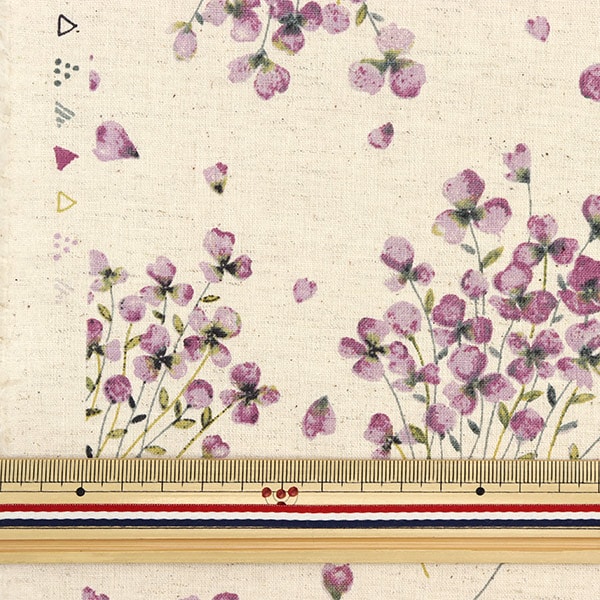 50cm単位 刺繍リボン 新品綿100%ブルーすみれ花束とリボンのシングル