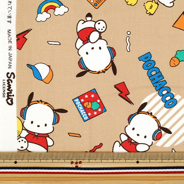 数量5から】 生地 『オックス ポチャッコ ストリート ベージュ G-8980