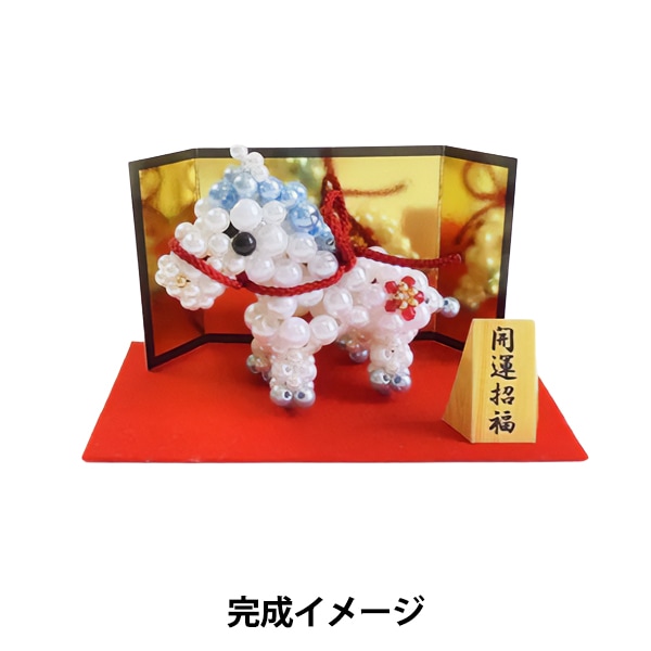 ビーズキット 『京都西陣織柄ステッチブレス 白花柄 PB-11』 HOBBIX