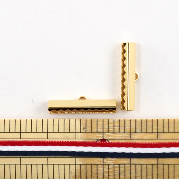手芸金具 『リボン止め金具 25mm ゴールド 2個入り』 ソーイング,金具