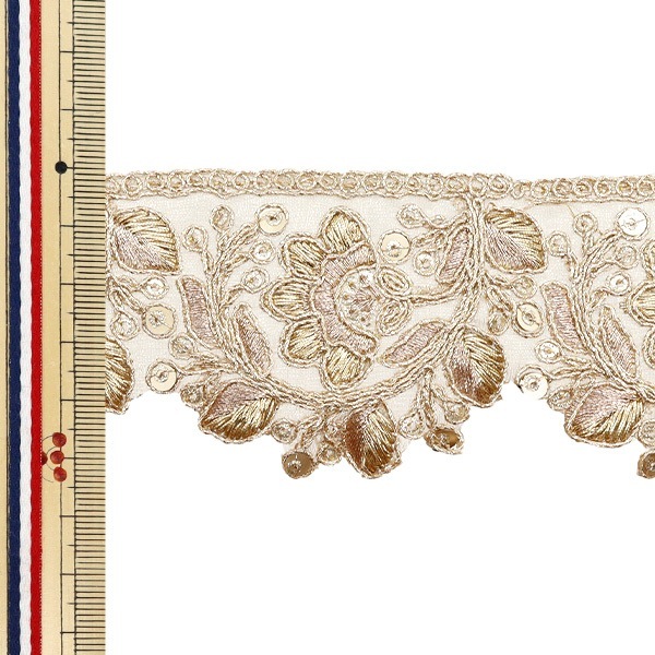 数量5から】 手芸ブレード 『2022 インド刺繍ブレード ゴールド