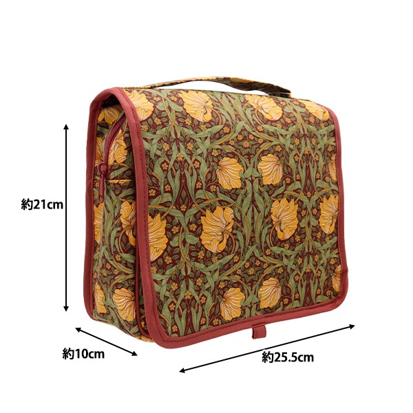 収納ケース 『BEST OF MORRIS柄マルチケース ハンドル付 カーキレッド