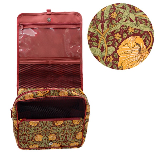 収納ケース 『BEST OF MORRIS柄マルチケース ハンドル付 カーキレッド