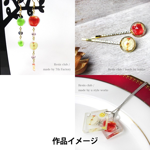 レジン材料 『カットフルーツ リンゴ 両面 RC-CFT-101』 レジンクラブ