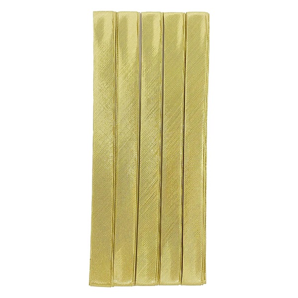 ヴィンテージ 天然素材 バチ 重さ約 127g #385 バイアステープ 『メタリックふちどり11mm 41番色 ゴールド