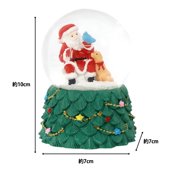 サンタクロース　クリスマス　HEIDEL スノードーム　ゆびのりピピ　雑貨 クリスマス雑貨 『スノードーム ツリー サンタ&犬 Mサイズ CMG26-SD3