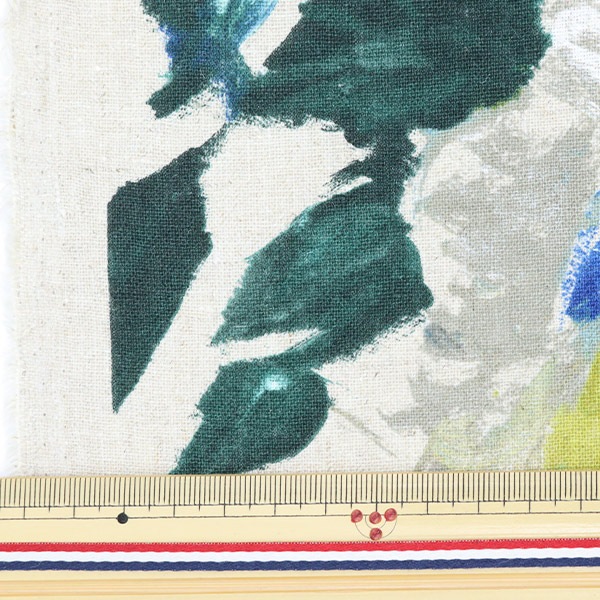 数量5から】 生地 『広幅綿麻 花柄 449840-B』 YUWA 有輪商店 コットン