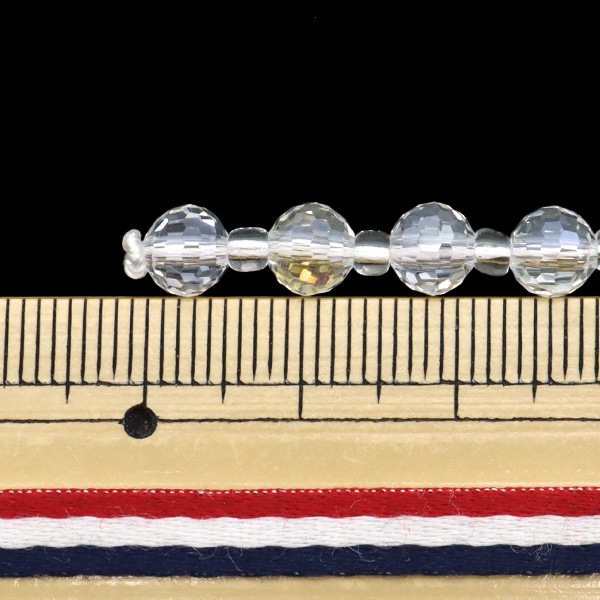 ビーズ 『ガラスビーズ ボタンカット 6mm クリスタルオーロラ