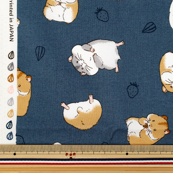 生地 『シーチング ハムスター カットクロス 約110cm×50cm ネイビー C
