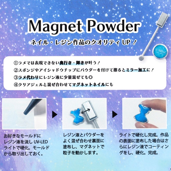 レジン材料 『プリズム グロウ シリーズ マグネットパウダー