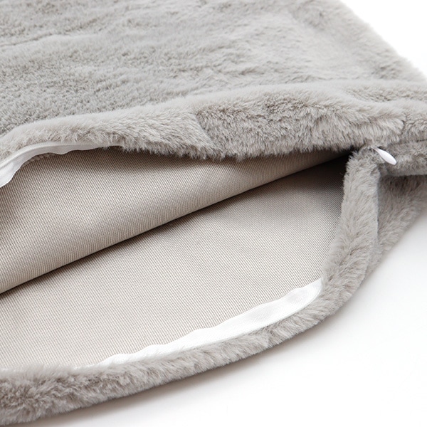 防寒具『ラビットファークッションカバー 約45×45cm グレージュ 23C-RF