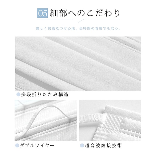 衛生用品 『CICIBELLA プリーツマスク 小さめ 120枚入り ホワイト