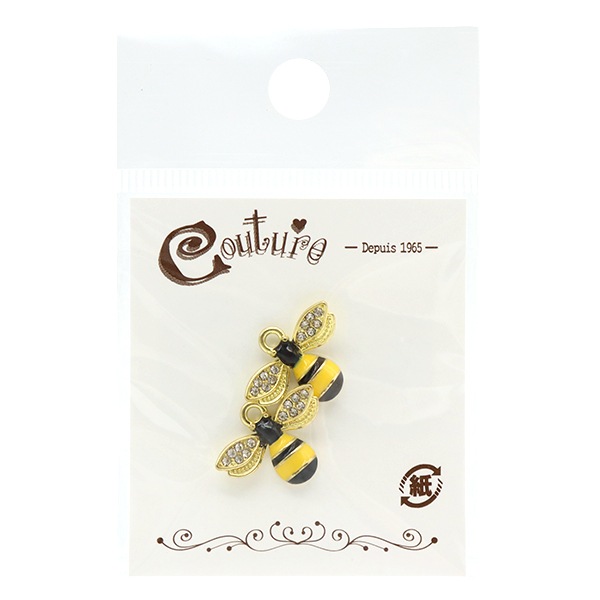 アクセサリー素材 『ハッピーチャーム はち 2個入リ HPC-1』 ビーズ