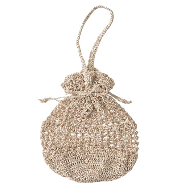 動画付き】 編み物キット 『Knitting kit 巾着バッグ ピンクゴールド