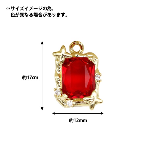 アクセサリー yusei アクセサリー素材 『ビジューチャーム キラキラフレーム クリスタル GN