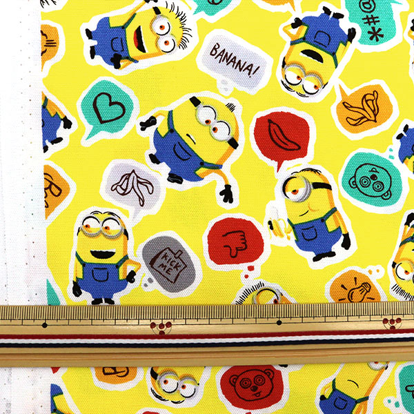 数量5から】 生地『オックス ミニオンズフィーバー 映画柄 イエロー G