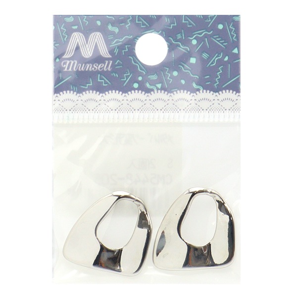 アクセサリー素材 『メタルパーツ 変形大 2個入り シルバー CM5448-205