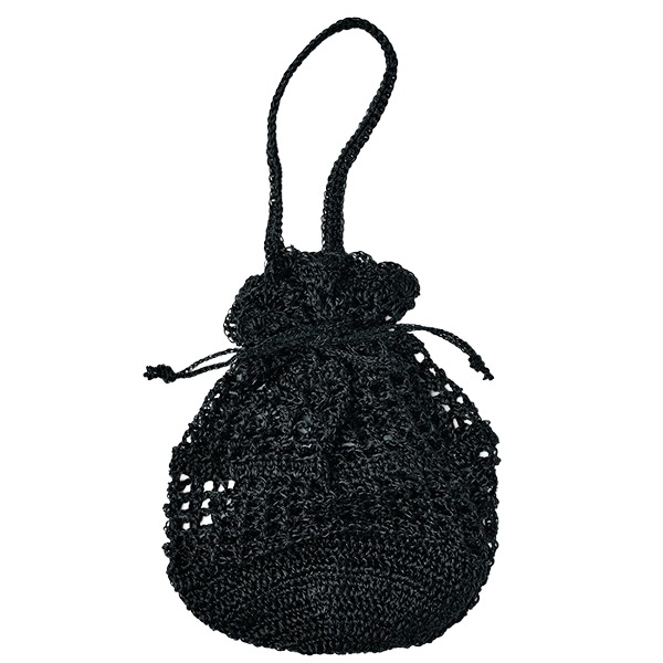 動画付き】 編み物キット 『Knitting kit 巾着バッグ ブラック FC-4