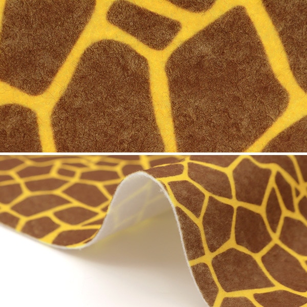 フェルト 『プリントフェルト 動物柄 約30cm×40cm キリン柄』 手芸