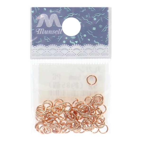手芸金具 『丸カン ピンクゴールド 0.8mm×5mm 5g』 ビーズ,ビーズ金具