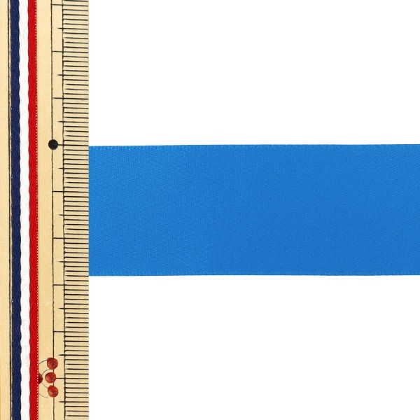 リボン 『1反売り 両面サテンリボン 幅約28mm×約3m巻 ブルー』 服飾