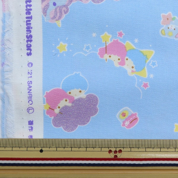 数量5から】 生地 『オックス キキララ ポップユニコーン ブルー