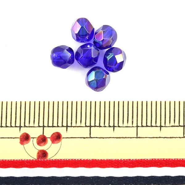 ビーズ 『ファイアポリッシュ コバルトセルシアン 5mm 15個入り