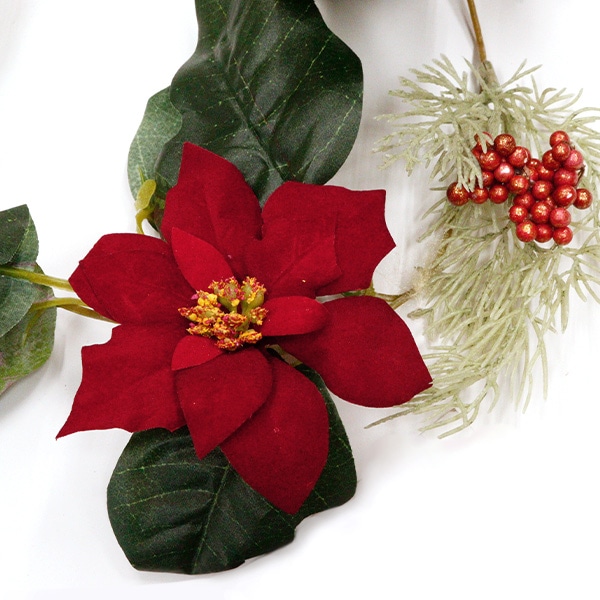 造花 シルクフラワー 『ポインセチアミックスガーランド レッド FS