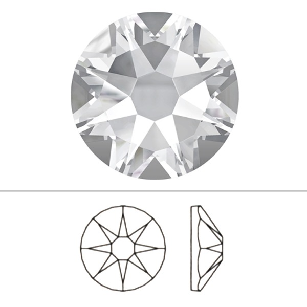 Swarovski SS16 Chalk White 2028 Xilion Rose Flatback Hotfix