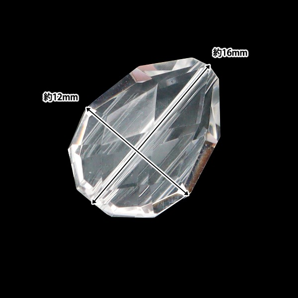 【本物保証】ハシヅメユウヤ THISone 2枚セット アクセサリー素材 『天然水晶 ファセットフラットペア 約12mm×16mm 1個