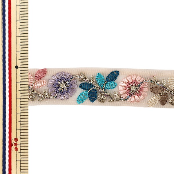 数量5から】 手芸ブレード 『2026インド刺繍ブレード 約2.5cm幅 ピンク