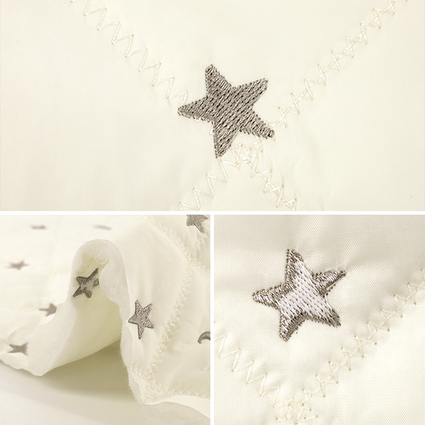 生地 『月星刺繍キルト カットクロス 約130×50cm ホワイト C-9519-A