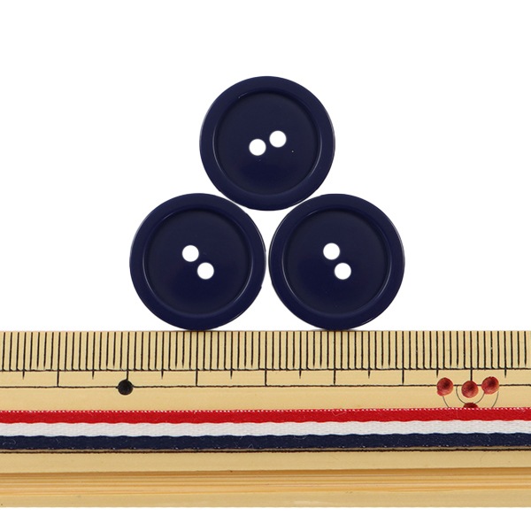Y　S20 ノックボタン同材 ボタン 『二つ穴ボタン 20mm 3個入り 紺 PYTD20-20』 服飾,ボタン