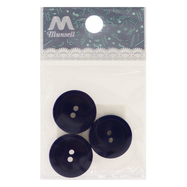 ボタン 『二つ穴ボタン 20mm 3個入り 紺 PYTD20-20』 服飾,ボタン