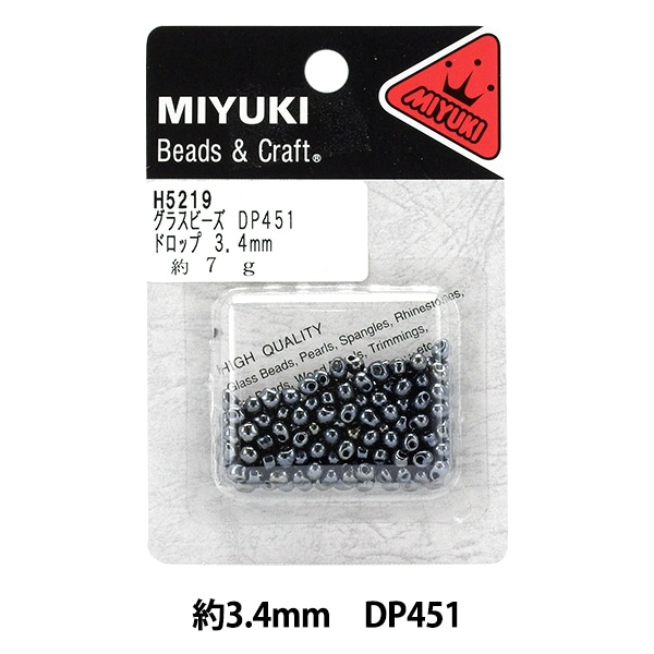 ビーズ 『グラスビーズ ドロップ ガンメタル DP451 H5219』 MIYUKI