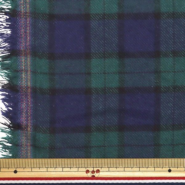 数量5から】 生地 『ウールライク とろける起毛チェック ブラック