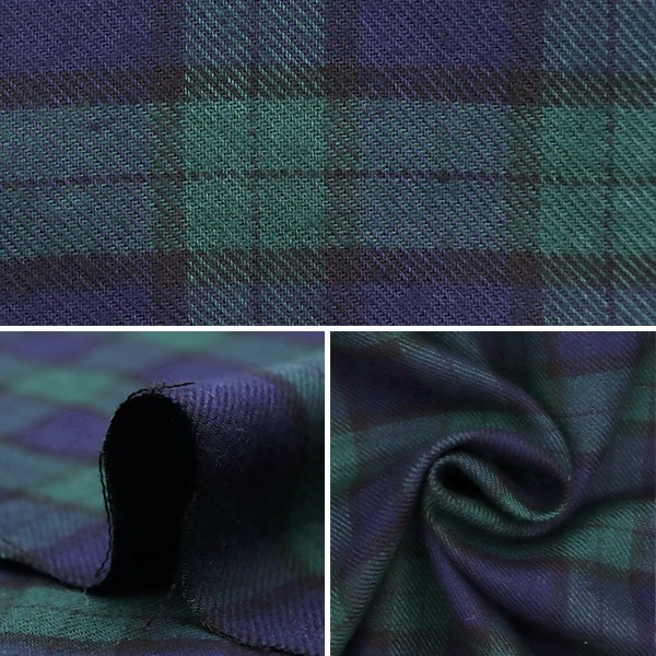 数量5から】 生地 『ウールライク とろける起毛チェック ブラック