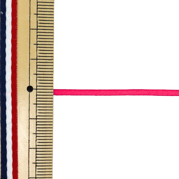 リボン 『1反売り 両面サテンリボン 幅約2mm×約10m巻 ショッキング