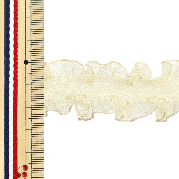 数量5から】 リボン 『Nゴム入オーガンジー 幅約2.4cm 12番色 9750